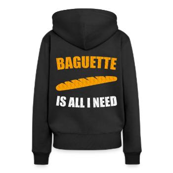 baguette - Sweat à capuche Premium bio Femme - noir - Dos - Julia (174cm)