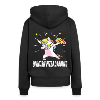 unicorn dab licorne pizza idée de cadeau - Sweat à capuche Premium bio Femme - noir - Dos - Julia (174cm)