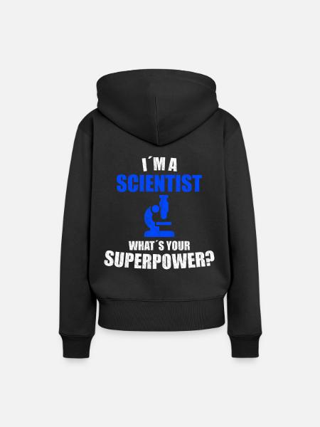 Wissenschaftler Superkraft - Frauen Premium Bio Hoodie - Schwarz