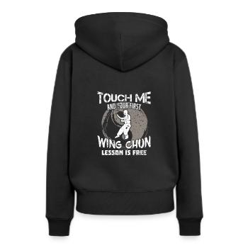 Wing Chun - Sweat à capuche Premium bio Femme - noir - Dos - Julia (174cm)
