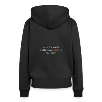 Programmeur - Sweat à capuche Premium bio Femme - noir - Dos - Julia (174cm)