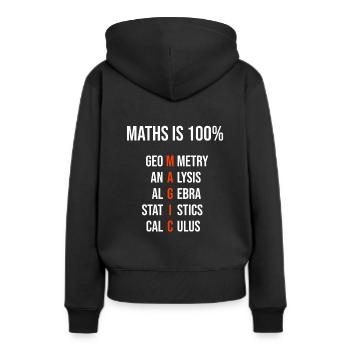 Mathe ist 100% Magie - Frauen Premium Bio Hoodie - Schwarz - Hinten - Julia (174cm)