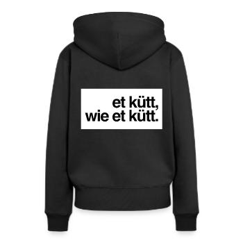 Köln - Frauen Premium Bio Hoodie - Schwarz - Hinten - Julia (174cm)