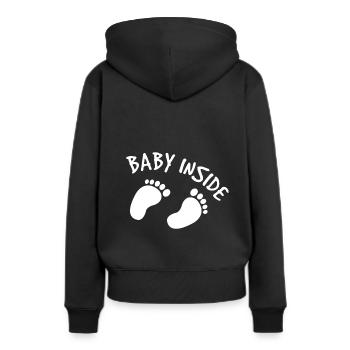 Baby inside Schwangerschaft - Frauen Premium Bio Hoodie - Schwarz - Hinten - Julia (174cm)