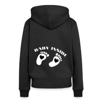 baby inside für die werdende mama - Frauen Premium Bio Hoodie - Schwarz - Hinten - Julia (174cm)