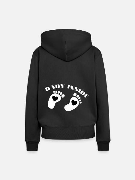 bébé à l'intérieur pour la future maman - Sweat à capuche Premium bio Femme - noir