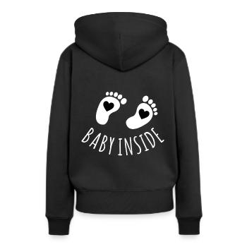 baby inside füße mit herz - Frauen Premium Bio Hoodie - Schwarz - Hinten - Julia (174cm)