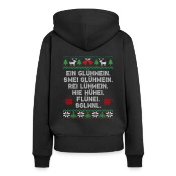 Drôle un vin chaud deux cadeaux de Noël de vin chaud - Sweat à capuche Premium bio Femme - noir - Dos - Julia (174cm)