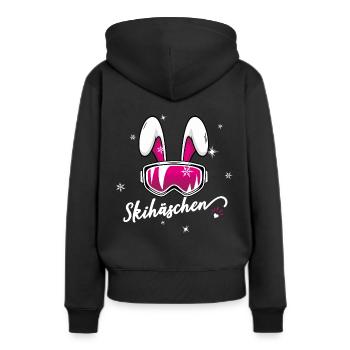 Skihase Skihäschen Ski sexy Frau Geschenk Hase Fun - Frauen Premium Bio Hoodie - Schwarz - Hinten - Julia (174cm)