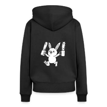 Lapin avec tronçonneuse - tronçonneuse lapin - Sweat à capuche Premium bio Femme - noir - Dos - Julia (174cm)