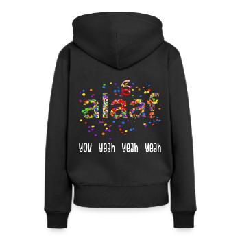 Alaaf You Yeah Yeah Oui carnaval de confettis costume - Sweat à capuche Premium bio Femme - noir - Dos - Julia (174cm)