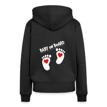 Un bébé à bord - Sweat à capuche Premium bio Femme - noir - Dos - Julia (174cm)