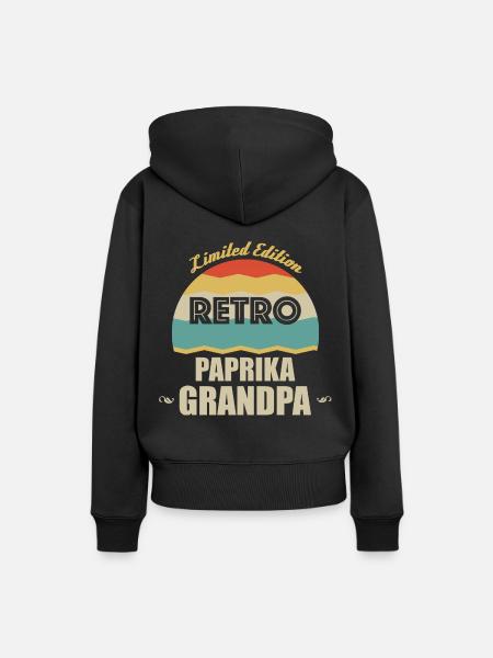 Retro Paprika Opa - Frauen Premium Bio Hoodie - Schwarz
