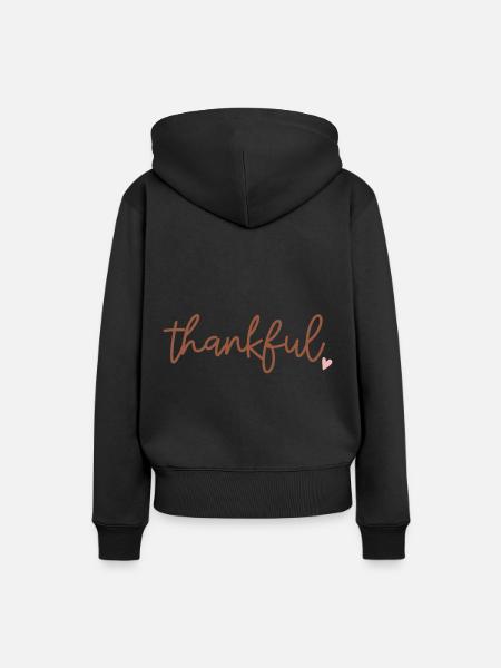 Thanksgiving thankful - Frauen Premium Bio Hoodie - Schwarz