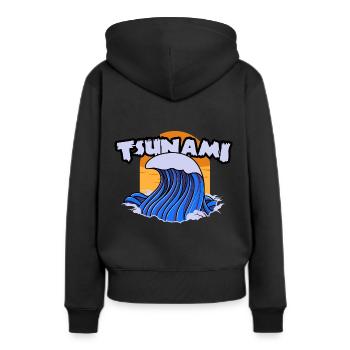 Master of Disaster Natur Tsunami Cadeau Cooles - Sweat à capuche Premium bio Femme - noir - Dos - Julia (174cm)