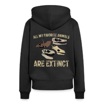 Dinosaurier Lieblingstiere sind ausgestorben - Frauen Premium Bio Hoodie - Schwarz - Hinten - Julia (174cm)