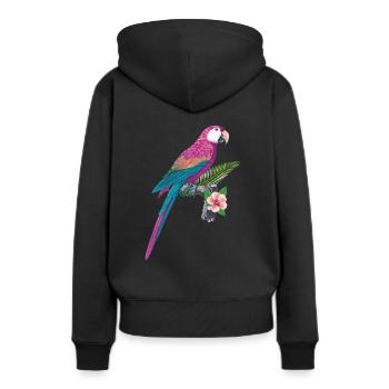 Perroquet Ara Oiseau Ornithologe Cadeau Cooles - Sweat à capuche Premium bio Femme - noir - Dos - Julia (174cm)