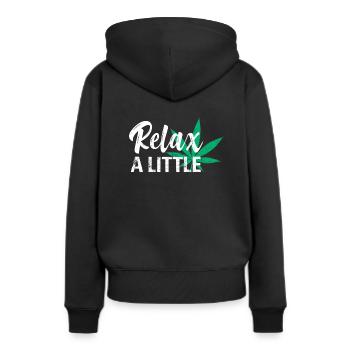 Herbe Fumer Relax - Sweat à capuche Premium bio Femme - noir - Dos - Julia (174cm)