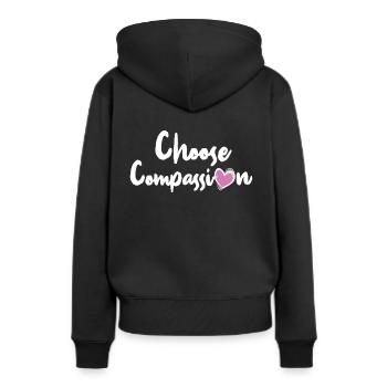 Mitgefühl Ethik Motivation Cooles Geschenk - Frauen Premium Bio Hoodie - Schwarz - Hinten - Julia (174cm)