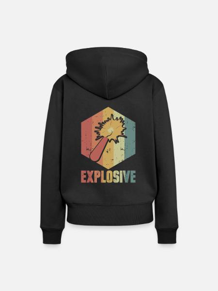 Dynamit Explosion Retro Cooles Geschenk - Frauen Premium Bio Hoodie - Schwarz