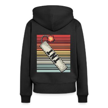 TNT Dynamit Retro Cadeau amusant - Sweat à capuche Premium bio Femme - noir - Dos - Julia (174cm)