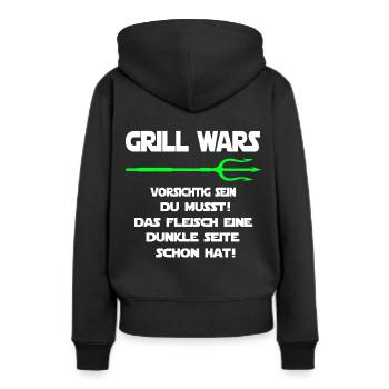 Grill Wars dunkle Seite Grillst - Frauen Premium Bio Hoodie - Schwarz - Hinten - Julia (174cm)
