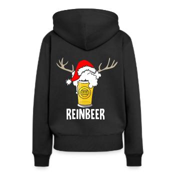 Bière pur - Sweat à capuche Premium bio Femme - noir - Dos - Julia (174cm)