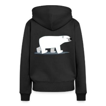 Trickfilm Eisbär zu Fuß von Cheerful Madness!! - Frauen Premium Bio Hoodie - Schwarz - Hinten - Julia (174cm)