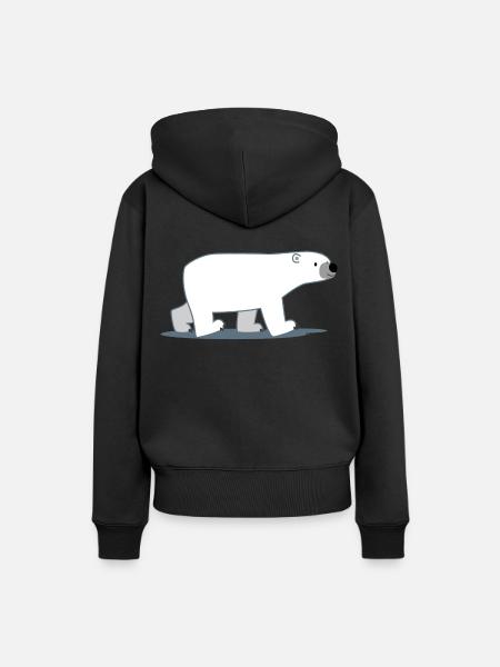 Trickfilm Eisbär zu Fuß von Cheerful Madness!! - Frauen Premium Bio Hoodie - Schwarz