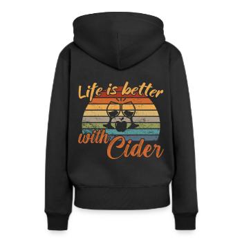 La vie est meilleure avec le cidre / cidre - Sweat à capuche Premium bio Femme - noir - Dos - Julia (174cm)