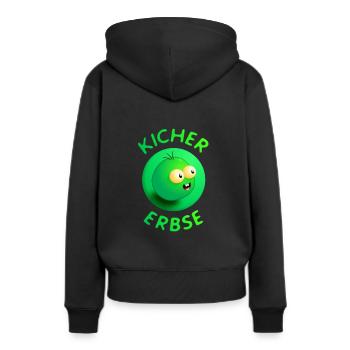 pois chiche - Sweat à capuche Premium bio Femme - noir - Dos - Julia (174cm)