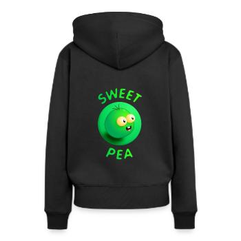 Pois sucré - Sweat à capuche Premium bio Femme - noir - Dos - Julia (174cm)