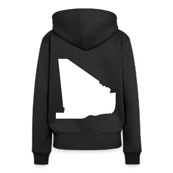 Drapeau de la carte du Mali - Sweat à capuche Premium bio Femme - noir - Dos - Julia (174cm)