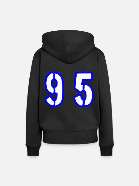 95 Zahl Symbol - Frauen Premium Bio Hoodie - Schwarz
