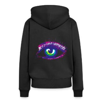 œil - Sweat à capuche Premium bio Femme - noir - Dos - Julia (174cm)