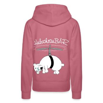 hearty, droll bear - Women’s Premium Organic Hoodie - mauve - Back - Isabella (175cm)