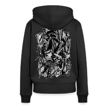 Abstraction de la mort - Sweat à capuche Premium bio Femme - noir - Dos - Julia (174cm)