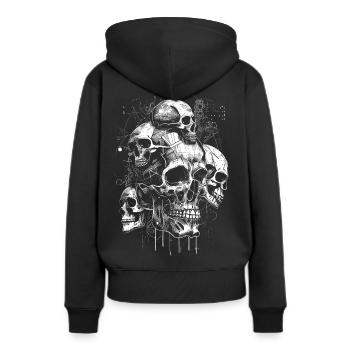 Rétro futuriste Skull Skull Design - Sweat à capuche Premium bio Femme - noir - Dos - Julia (174cm)