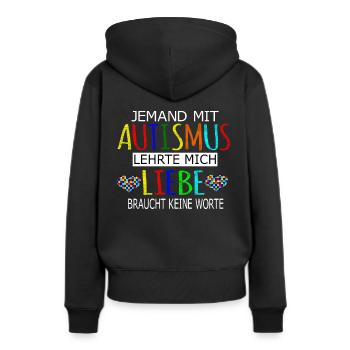 Autismus Autisten Liebe Asperger syndrom - Frauen Premium Bio Hoodie - Schwarz - Hinten - Julia (174cm)