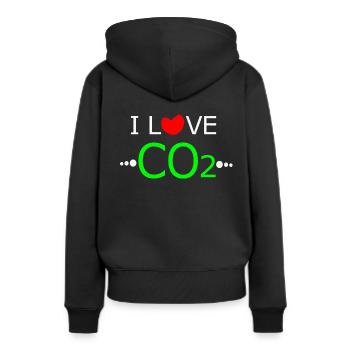 I Love Co2 Anti-Grün Dieselfahrer Klimawandel - Frauen Premium Bio Hoodie - Schwarz - Hinten - Julia (174cm)