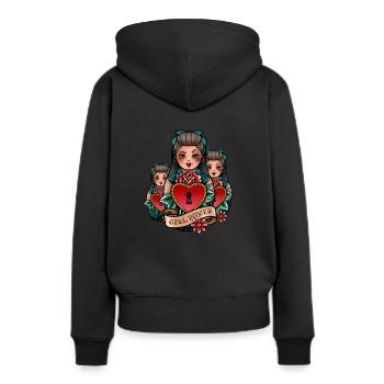 Matroschka Russland Babuschka Puppe - Frauen Premium Bio Hoodie - Schwarz - Hinten - Julia (174cm)