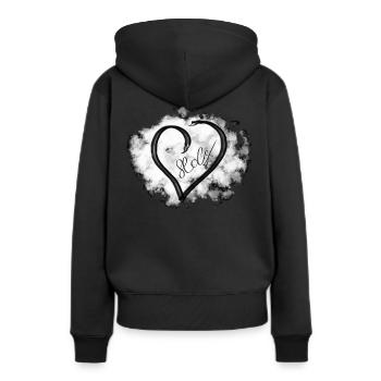 Œuvre d’art cool Holy - Sweat à capuche Premium bio Femme - noir - Dos - Julia (174cm)