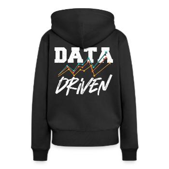 Datengesteuerter Befehl für Data Science Collector - Frauen Premium Bio Hoodie - Schwarz - Hinten - Julia (174cm)