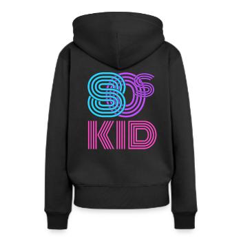 Retro né dans les années 80 Vintage Rad 80s Kid - Sweat à capuche Premium bio Femme - noir - Dos - Julia (174cm)