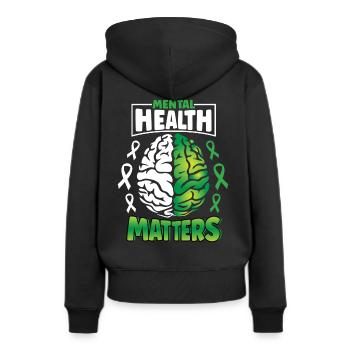 Psychische Gesundheit Angelegenheiten verbreiten Bewusstsein Gehirn - Frauen Premium Bio Hoodie - Schwarz - Hinten - Julia (174cm)