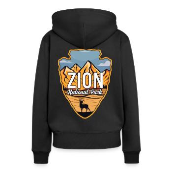 Parc national américain de Zion Arrowhead Deer Mountains - Sweat à capuche Premium bio Femme - noir - Dos - Julia (174cm)