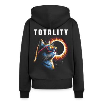 Éclipse Solaire Totale Totalité Cat - Sweat à capuche Premium bio Femme - noir - Dos - Julia (174cm)