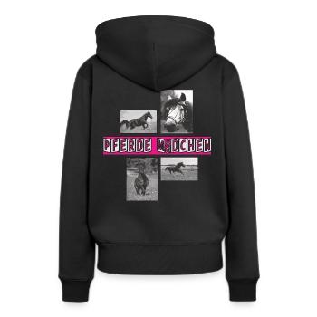 Pferde Shirt Damen Mädchen Geschenk T-Shirt - Frauen Premium Bio Hoodie - Schwarz - Hinten - Julia (174cm)