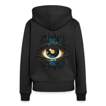 Électronique oculaire - Sweat à capuche Premium bio Femme - noir - Dos - Julia (174cm)