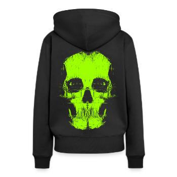 Psycho Glitch Crâne - Sweat à capuche Premium bio Femme - noir - Dos - Julia (174cm)